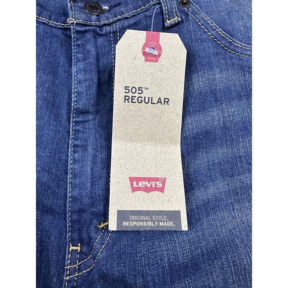 NWT $59 MEN LEVI’S 505-1064 REGULAR STRETCH BLUE JEANS PANT DENIM 38x30 - Picture 3 of 6